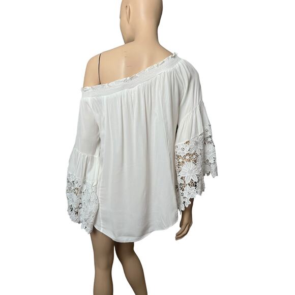 Muche & Muchette Jolie Top One Size Smocked Neckline Belled Sleeves - Picture 8 of 12